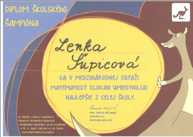 Diplom - L. Šupicová Diplom - L.Šupicová