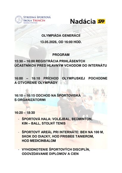  Program Olympiády generácií