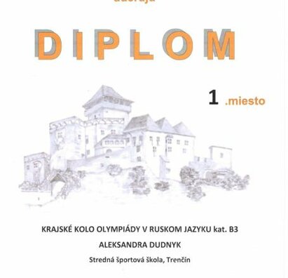 Úspech našej študentky na olympiády v ruskom jazyku